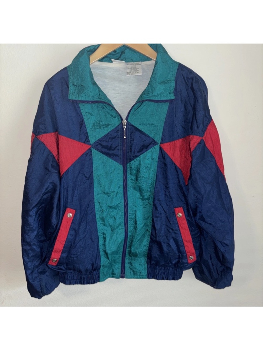 Vintage Athletic Works Teal, Navy & Purple Colorblock Windbreaker